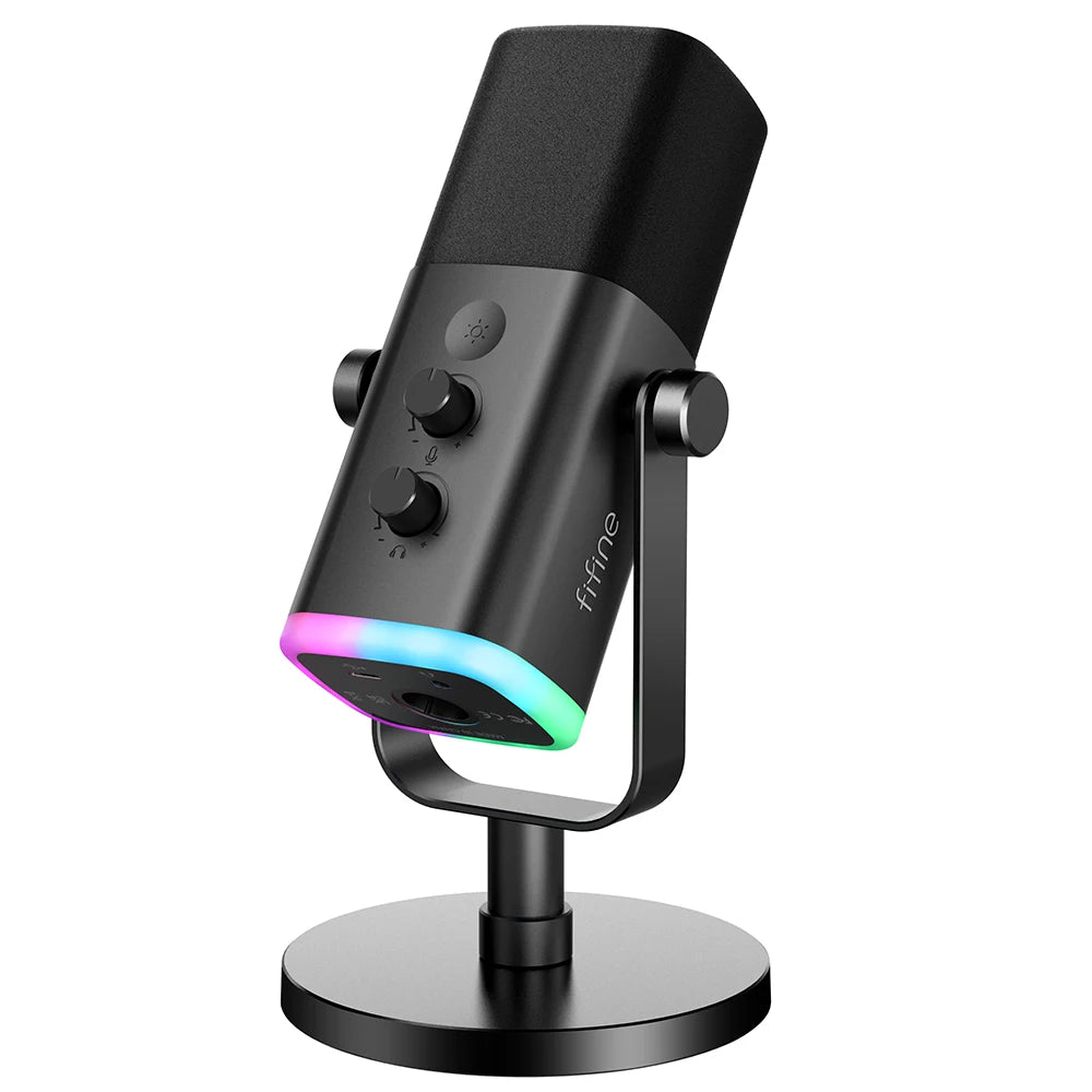 FIFINE AM8 - Microfone Dinâmico USB/XLR, Botão Mute, Saída para Auscultadores, Cardióide FIFINE AM8 - Microfone Dinâmico USB/XLR, Botão Mute, Saída para Auscultadores, Cardióide
